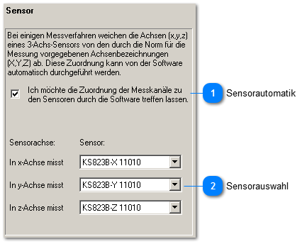 Einstellungen für Sensor