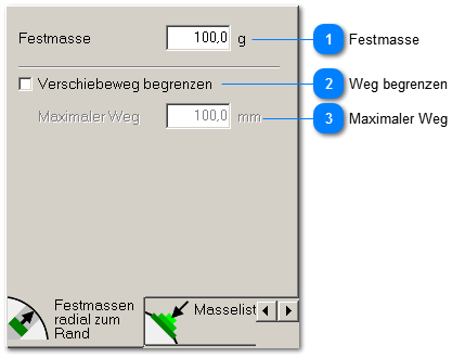 Festmassen radial zum Rand bewegen