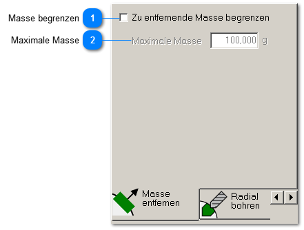 Masse entfernen