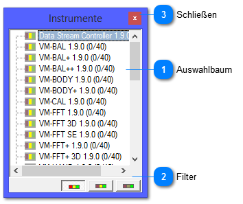 Verwaltung der Instrumente