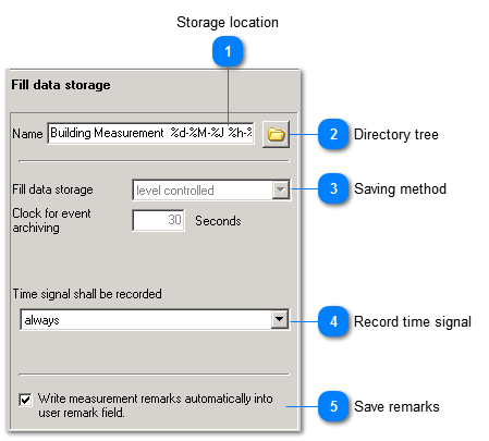 Data storage settings