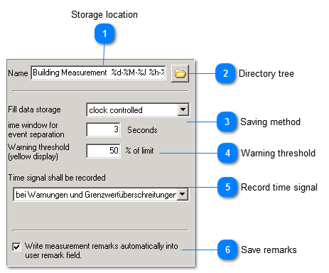 Data storage settings