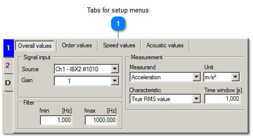 Setup panel