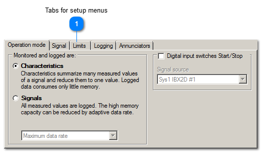 Setup panel