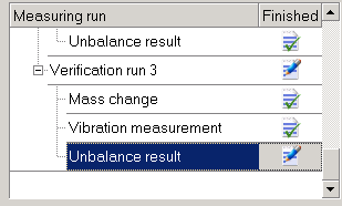 1. Unbalance result selected
